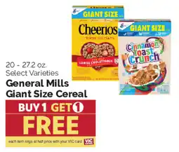 Harris Teeter General Mills Giant Size Cereal offer