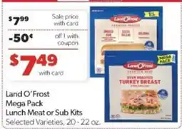 Family Fare Land O'Frost Mega Pack Lunch Meat or Sub Kits offer