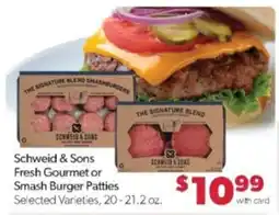Family Fare Schweid & Sons Fresh Gourmet or Smash Burger Patties offer