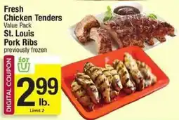 Shaw's Fresh Chicken Tenders, St. Louis Pork Ribs offer