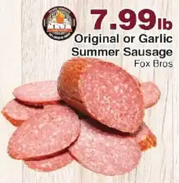 Piggly Wiggly Fox Bros Original or Garlic Summer Sausage offer