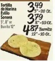 El Super Tortilla de Harina Estilo Sonora offer
