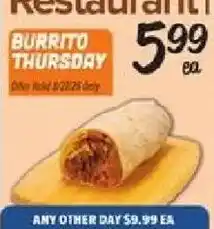 El Super Burrito Thursday offer