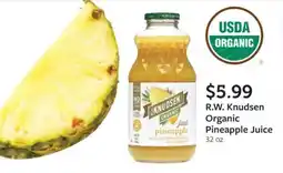 Fareway R.W. Knudsen Organic Pineapple Juice offer