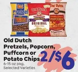 Sentry Old Dutch Pretzels, Popcorn, Puffcorn or Potato Chips offer