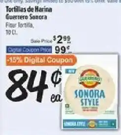 El Super Guerrero Sonora flour tortilla offer