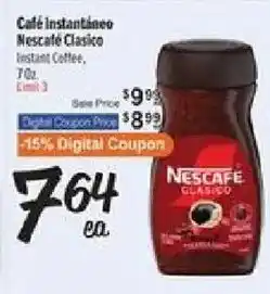 El Super Nescafe Clasico instant coffee offer