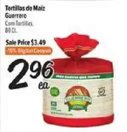 El Super Guerrero Corn Tortillas offer