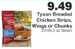 Piggly Wiggly Tyson Breaded Chicken Strips, Wings or Chunks offer