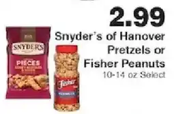 Piggly Wiggly Snyder's of Hanover Pretzels or Fisher Peanuts offer