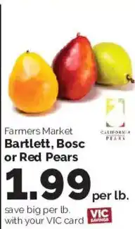 Harris Teeter Farmers Market Bartlett, Bosc or Red Pears offer
