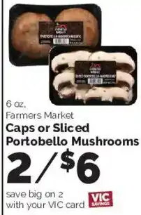 Harris Teeter Farmers Market Caps or Sliced Portobello Mushrooms offer