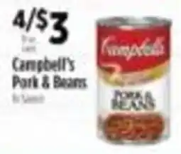 Pioneer Supermarkets Campbell's Pork & Beans offer