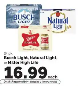Harris Teeter Busch Light, Natural Light, or Miller High Life offer
