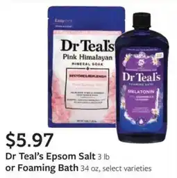 Fareway Dr Teal's Epsom Salt or Foaming Bath offer