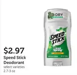 Fareway Irish Spring Speed Stick Deodorant offer