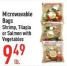 Strack & Van Til Microwavable Bags Shrimp, Tilapia or Salmon with Vegetables offer