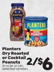 Sentry Planters Dry Roasted or Cocktail Peanuts offer