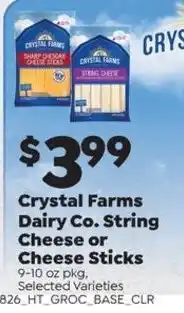 Sentry Crystal Farms Dairy Co. String Cheese or Cheese Sticks offer