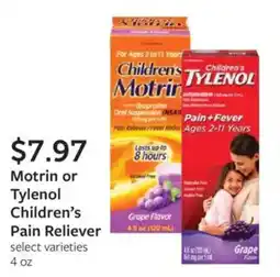 Fareway Motrin or Tylenol Children's Pain Reliever offer