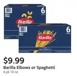 Fareway Barilla Elbows or Spaghetti offer