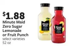 Fareway Minute Maid Zero Sugar Lemonade or Fruit Punch offer