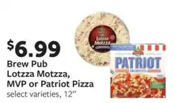 Fareway Brew Pub Lotzza Motzza, MVP or Patriot Pizza offer