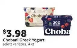 Fareway Chobani Greek Yogurt offer