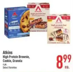 Strack & Van Til Atkins high protein brownie, cookie, granola offer