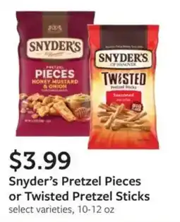 Fareway Snyder's Pretzel Pieces or Twisted Pretzel Sticks offer