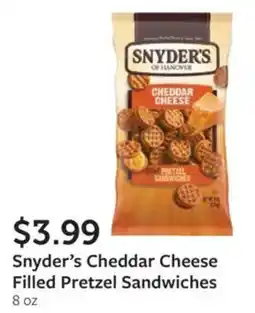 Fareway Snyder's Cheddar Cheese Filled Pretzel Sandwiches offer