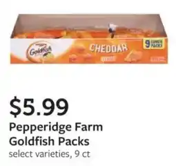 Fareway Pepperidge Farm Goldfish Packs offer