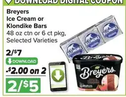 Shop 'n Save Breyers Ice Cream or Klondike Bars offer