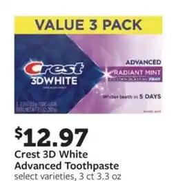 Fareway Crest 3D White Advanced Toothpaste offer