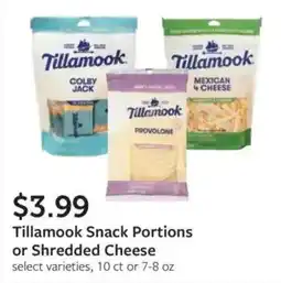 Fareway Tillamook Snack Portions or Shredded Cheese offer