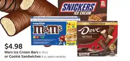 Fareway Mars Ice Cream Bars or Cookie Sandwiches offer