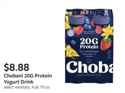 Fareway Chobani 20G Protein Yogurt Drink offer