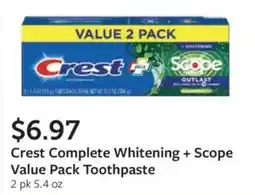 Fareway Crest Complete Whitening + Scope Value Pack Toothpaste offer