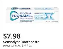 Fareway Sensodyne Toothpaste offer