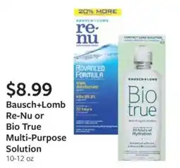 Fareway Bausch+lomb re-nu or bio true multi-purpose solution offer