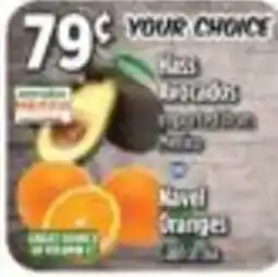Pioneer Supermarkets Your Choice Hass Avocados or Navel Oranges offer