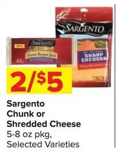 Shop 'n Save Sargento Chunk or Shredded Cheese offer