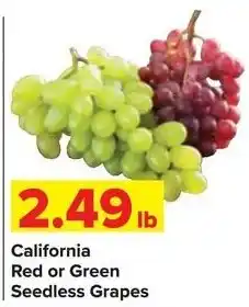 Shop 'n Save California Red or Green Seedless Grapes offer