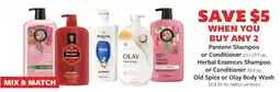 Fareway Pantene Shampoo or Conditioner, Herbal Essences Shampoo or Conditioner, Old Spice or Olay Body Wash offer