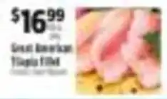 Pioneer Supermarkets Great American Tilapia Fillet offer