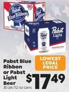 Sentry Pabst Blue Ribbon or Pabst Light Beer offer