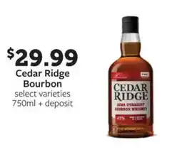 Fareway Cedar Ridge Bourbon offer
