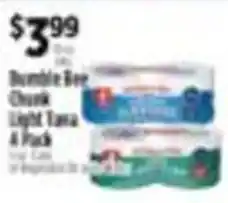 Pioneer Supermarkets Bumble Bee Chunk Light Tuna offer