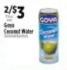 Pioneer Supermarkets Goya coconut water offer