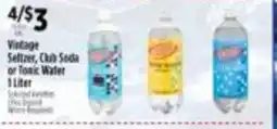 Pioneer Supermarkets Vintage Seltzer, Club Soda or Tonic Water offer